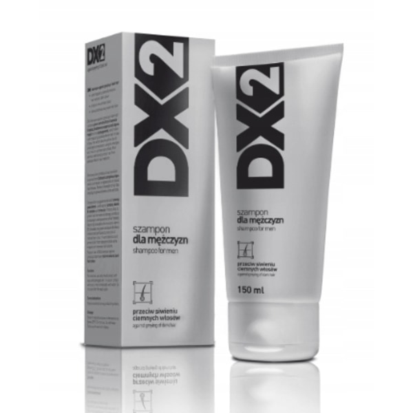 DX2, tummat hiukset naisten harmaantumista ehkäisevä shampoo, 150 ml