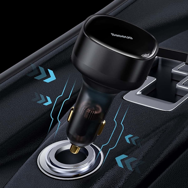 Baseus Bilen laddare 2-i-1 33W Dubbel USB C-port Svart
