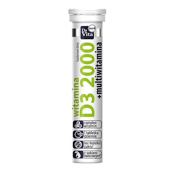 Dr Vita D3-vitamin 2000 IU med juice/ 20 brustabletter