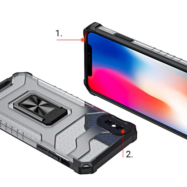 Pansarfodral för iPhone XS Max med kristallring och magnetfäste