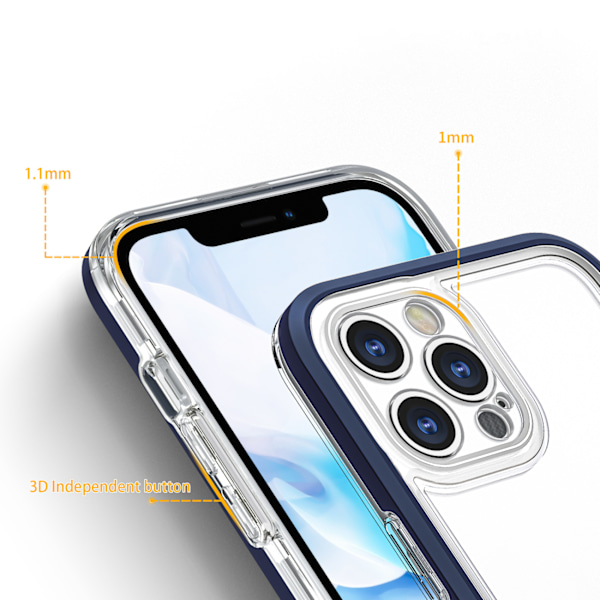 Transparent 3-i-1 fodral för iPhone 12 Pro Max - flexibel gelram