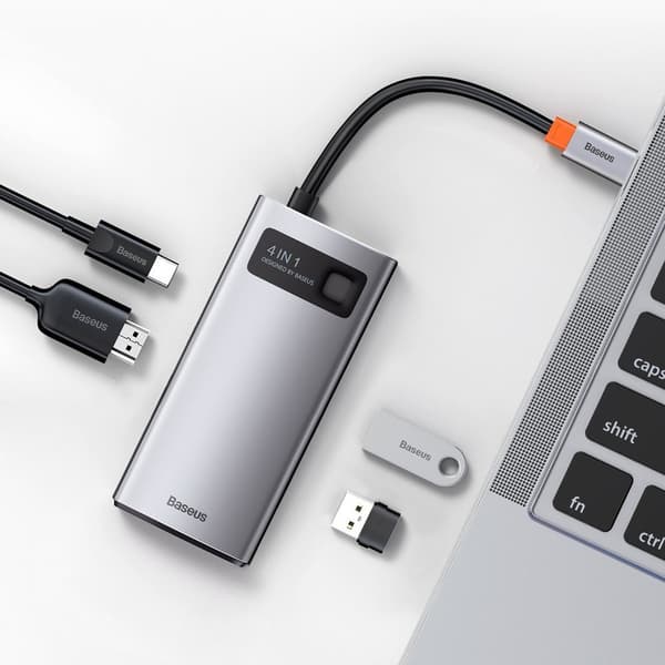 Baseus Metallisk Gleam 4-i-1 multifunktionell USB-C HUB - 100W P