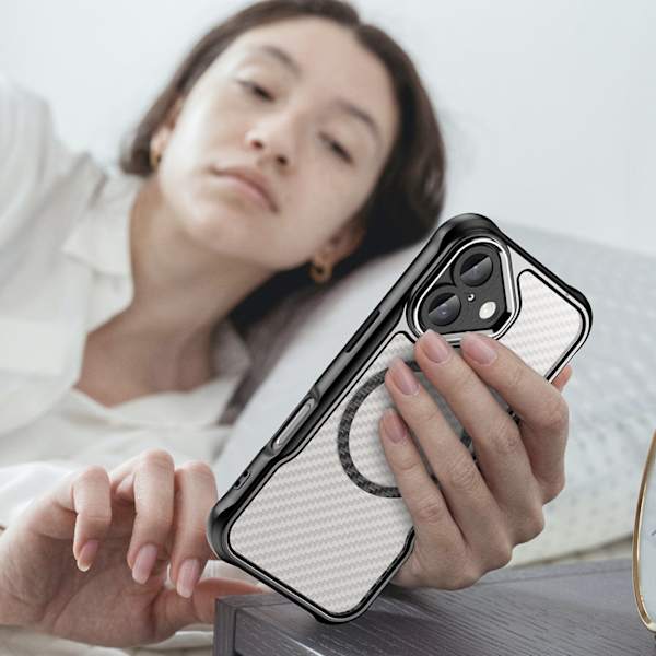Magnetiskt Silikonskal Leading Series för iPhone 16 Plus - Svart