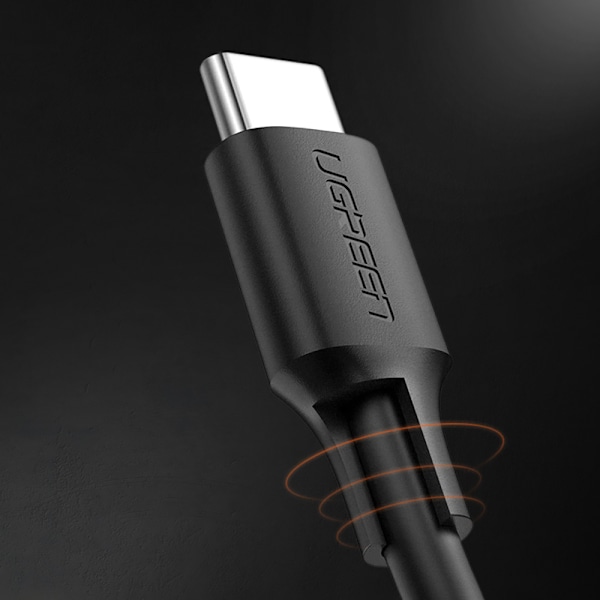 Ugreen US286 USB-C till USB-C Kabel PD QC 3A 480Mb/s 1m - Svart