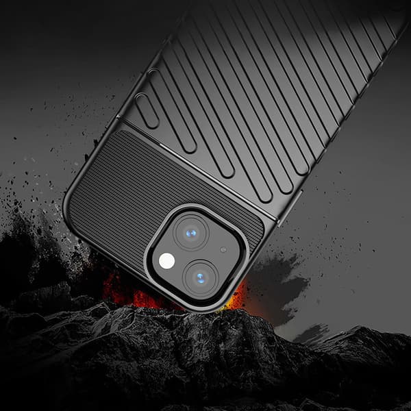 Blixtskydd Flexibelt Pansarskal Fodral för iPhone 13 Mini Blå