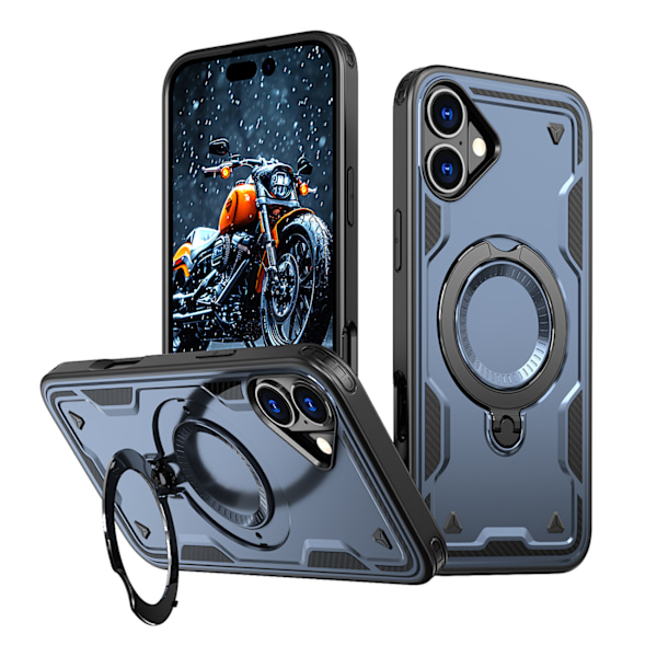 Robust Hybrid Armor Skal med MagSafe för iPhone 16 Plus - Blå