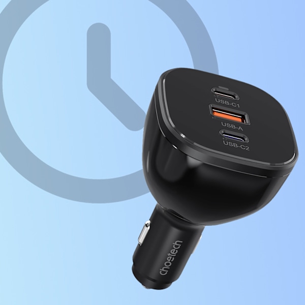 Choetech TC0024 Billaddare 160W för Bil - 2x USB-C PD 3.1/ 1x US