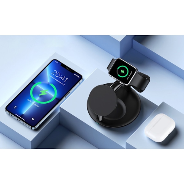 Choetech 3-i-1 Trådlös Laddstation för iPhone 12/13/14/ AirPods