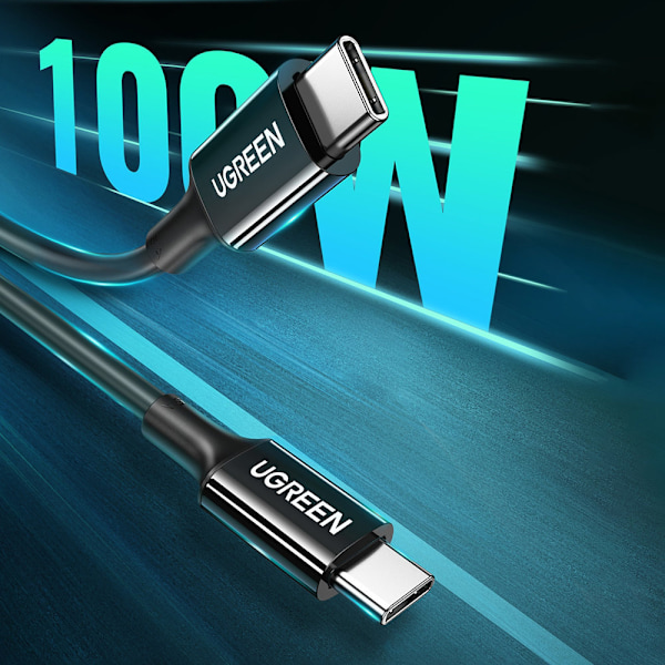 Ugreen USB-C till USB-C Kabel/ 1 meter/ Vit (US300)
