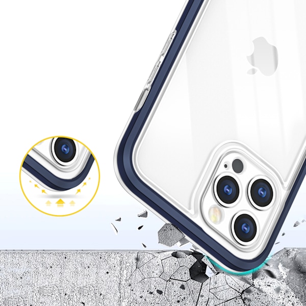 Transparent 3-i-1 fodral för iPhone 12 Pro Max - flexibel gelram