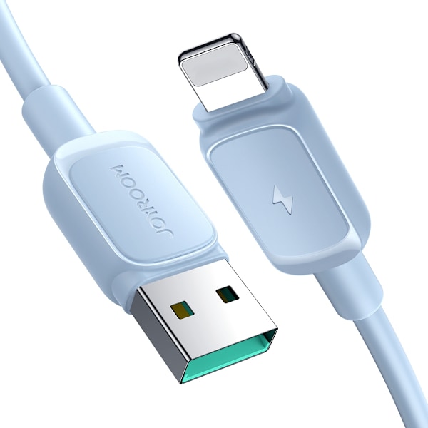 Joyroom Multi-Color Lightning/USB-A Kabel 2.4A/ 1/2m - Blå