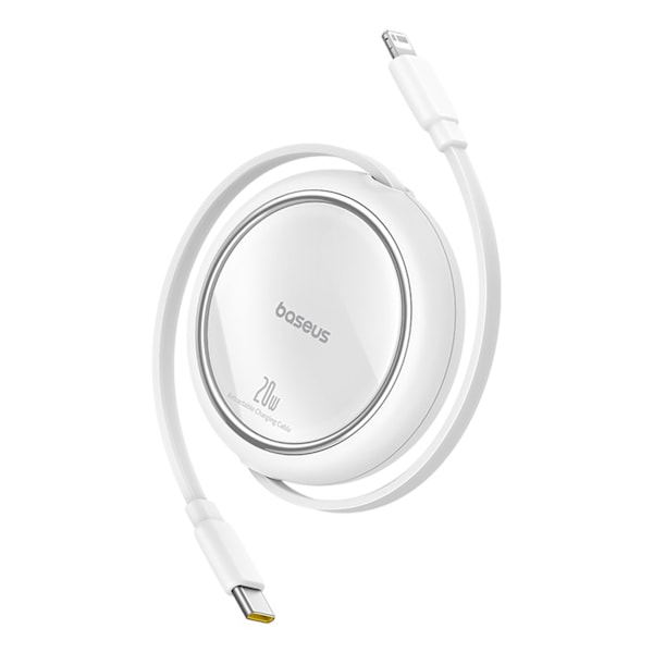 Baseus Free2Pull Indragbar Kabel USB-C/Lightning 20W 1m - Vit