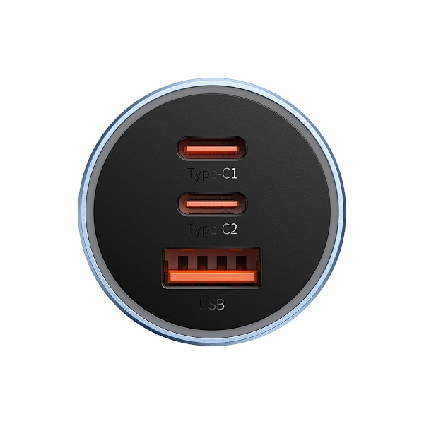 Baseus Golden Contactor Pro bil-laddare USB-A + 2x USB-C 65W QC4