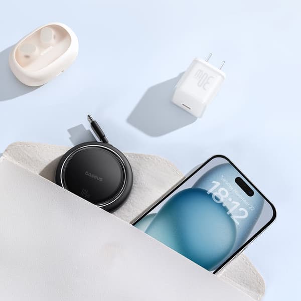 Baseus Free2Draw Mini Retractable USB-C till USB-C Kabel 100W 1m