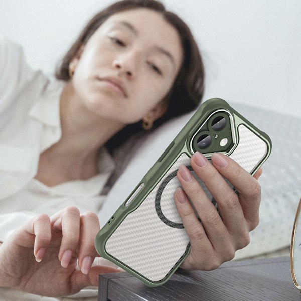 Silikonskal Leading Series MagSafe för iPhone 16 Plus - Grön