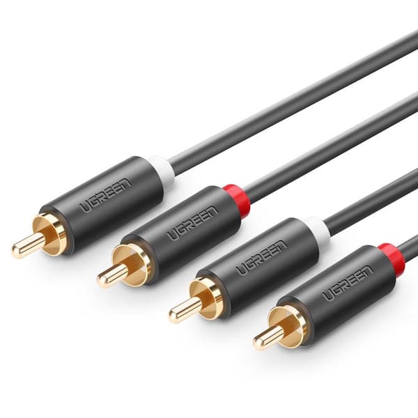 Ugreen AV104 10520 Ljudkabel 2RCA han-/han 5m - Grå