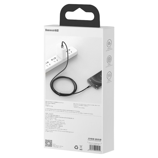 Baseus Tungsten USB till Lightning Kabel 2/4A/ 2m - Svart (CALWJ