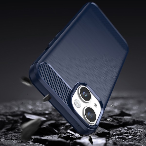 Flexibelt Blått Kolfiberfodral för iPhone 14 - Stöt- och Reptåli