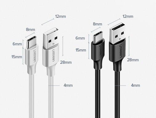 Ugreen US287 USB-A till USB-C Kabel 3A 1/5m - Svart