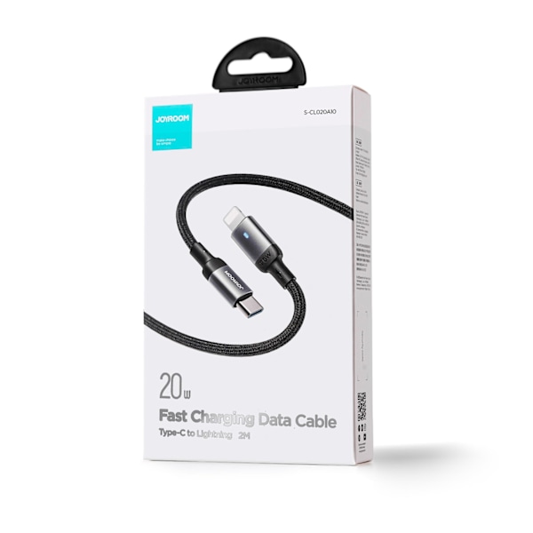 Joyroom Extraordinär Serie A10 Blixt-/USB-C PD 20W 1/2m - Svart