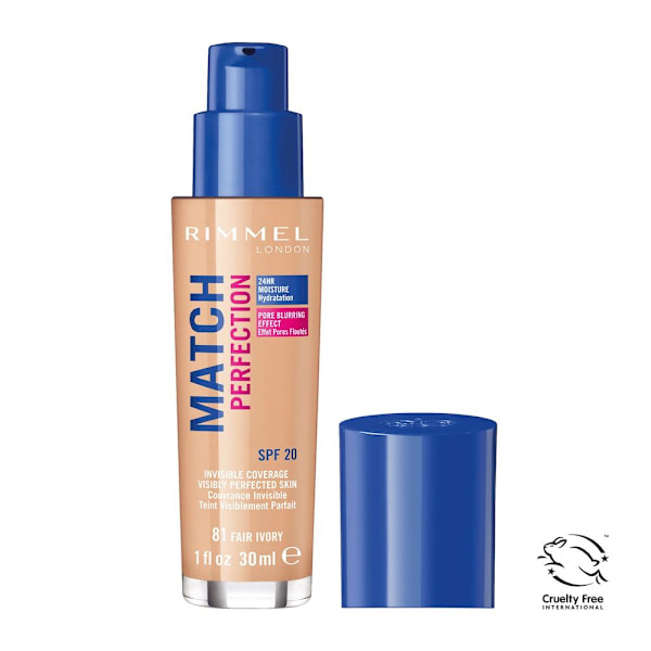 Rimmel Match Perfection Foundation 081 Fair Ivory SPF20 30ml - A
