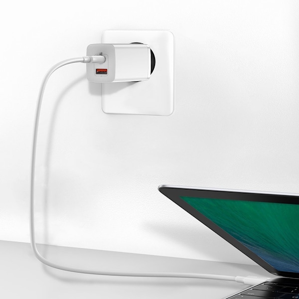 Baseus GaN2 Lite USB & USB-C Snabbladdare 65W/ Quick Charge 3.0