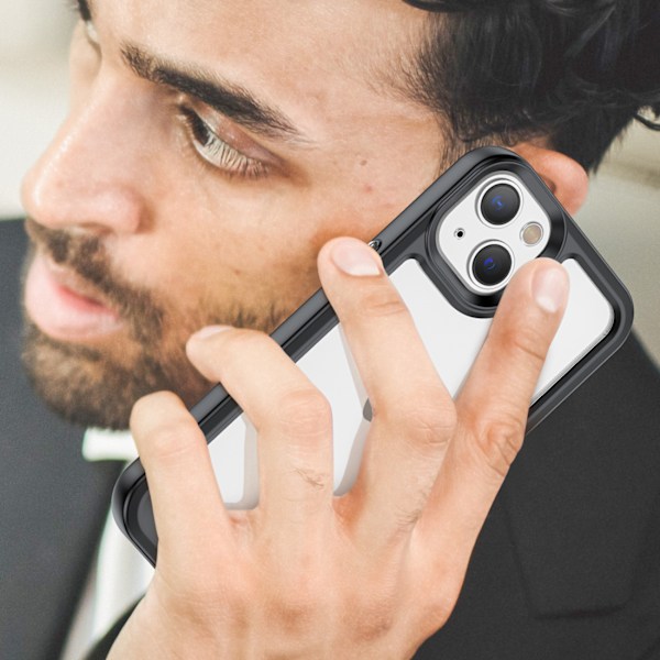 iPhone 14 Plus Robust Skal med Gelram i Svart - Outer Space Coll