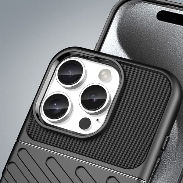 Silikonfodral Thunder Case för iPhone 16 Pro - svart