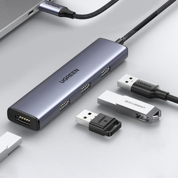 Ugreen USB-C Hub Silver - 4x USB 3.2 Gen 1 Fördelare (CM473 2084