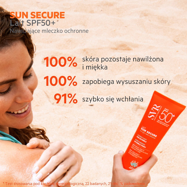 SVR, Sun Secure Lait, Biohajoava kosteuttava aurinkovoide SPF 50+, 100 ml