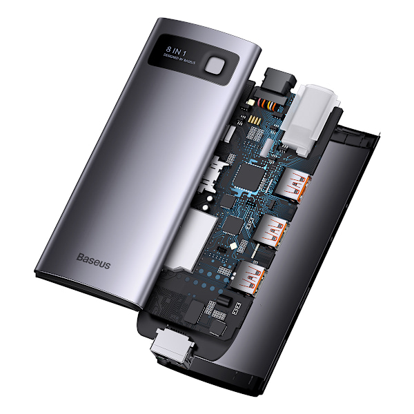 Baseus StarJoy 8-i-1 USB-C Hub med PD / 3x USB-A / HDMI / RJ-45