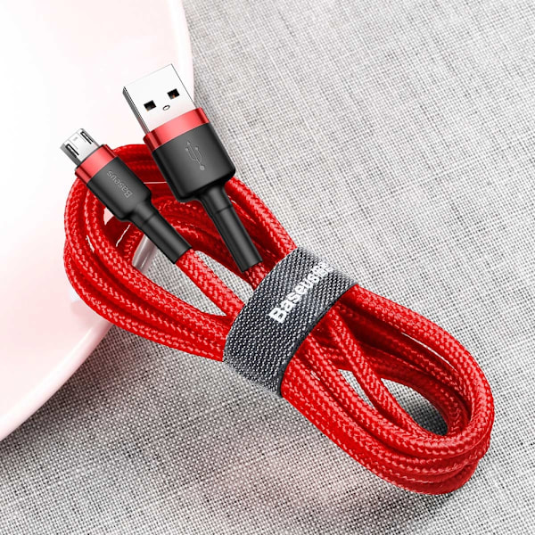 Baseus Cafule USB-A till Micro USB Kabel 1/5A 2m - Röd
