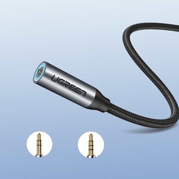 Ugreen Adapter för Hörlurar 3/5 mm till USB Typ C 10 cm Grå (306