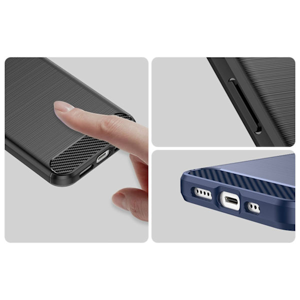 Elastiskt Blått Kolfodral för iPhone 14 Plus - Flexibelt Skyddan