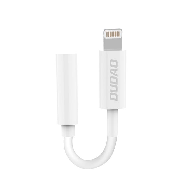 Dudao L16i Lightning till 3/5 mm mini-jack hörlursadapter vit