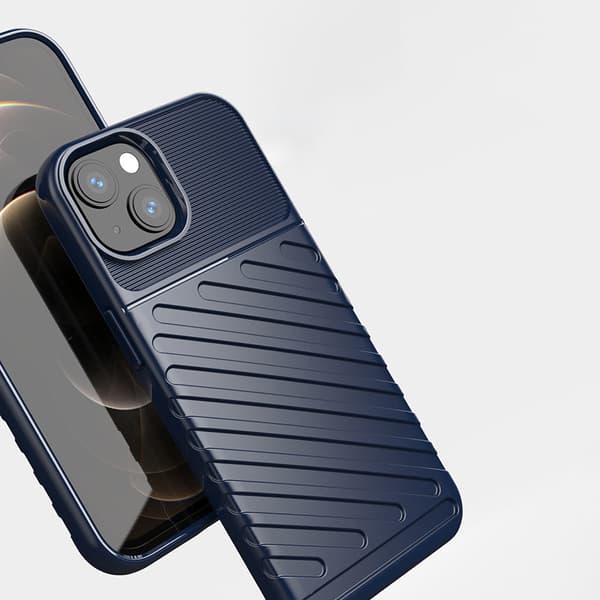 Blixtskydd Flexibelt Pansarskal Fodral för iPhone 13 Mini Blå