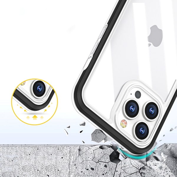 Tydligt 3i1 skal för iPhone 13 Pro Max - Gelöverdrag med Svart R