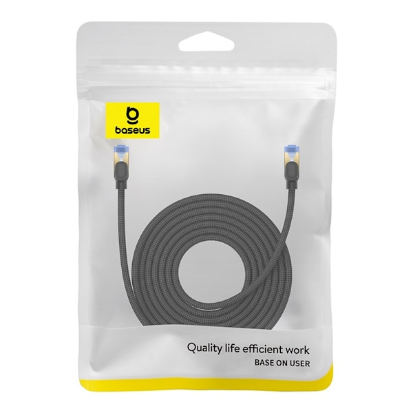 Baseus Snabb Internetkabel RJ45 Cat.7 10Gbps Flätad 8m Svart