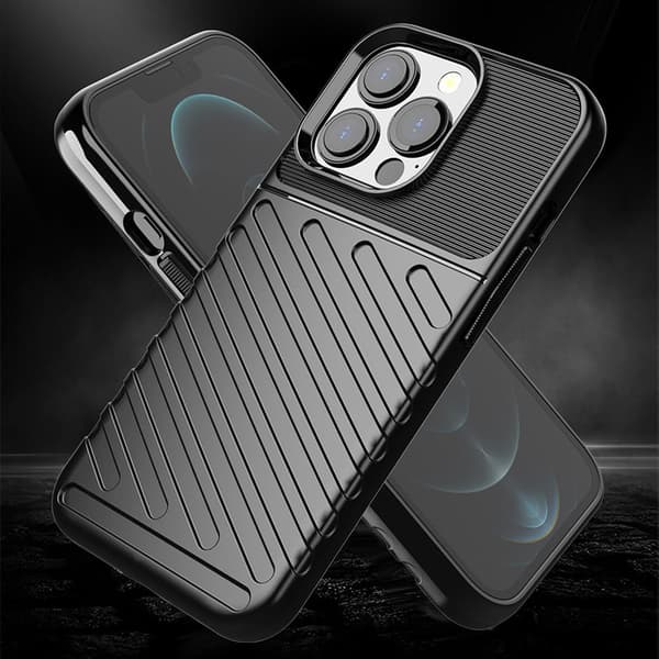 Blixtskal Flexibel Pansarfodral för iPhone 13 Pro Svart