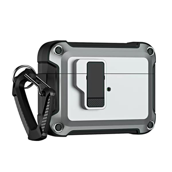 Robust Fodral Pro för Airpods 4 med Karbinhake - Grå
