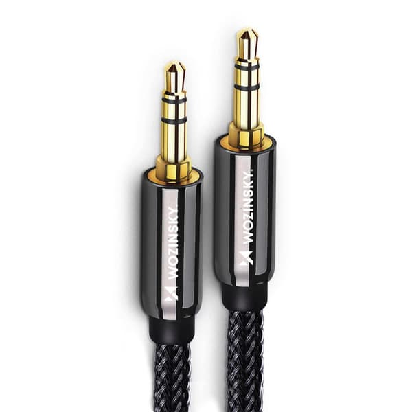 Wozinsky Universell Mini Jack till 2x AUX Kabel 1.5m Svart