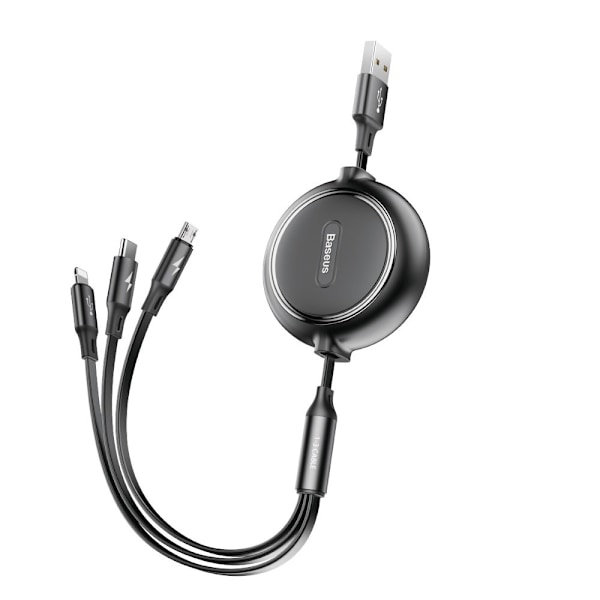 Baseus Golden Loop utdragbar kabel 3-i-1 USB - micro USB / Light