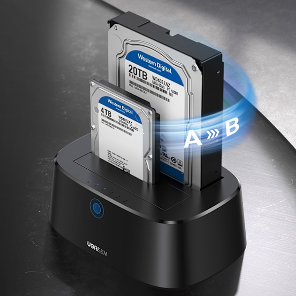 Ugreen CM198 USB 3.0 HDD/SSD Dockningsstation för 2.5" 3.5" SATA