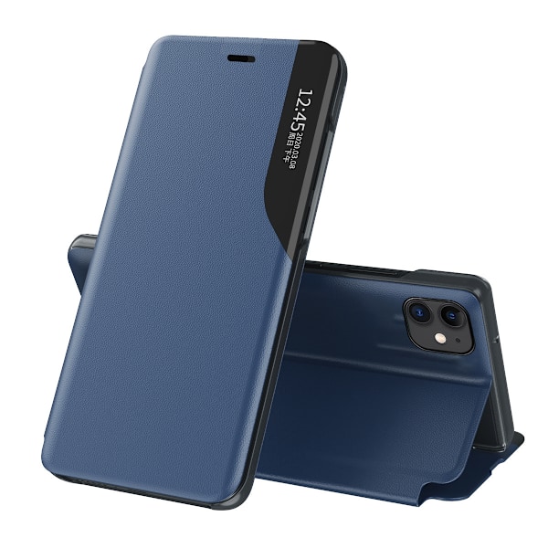 Eco Läderfodral med Stativfunktion för iPhone 13 Pro Max - Blå