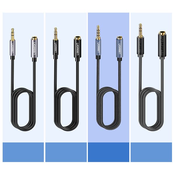 Ugreen AUX förlängningskabel 3/5 mm mini-jack 1/5m Blå (AV118)