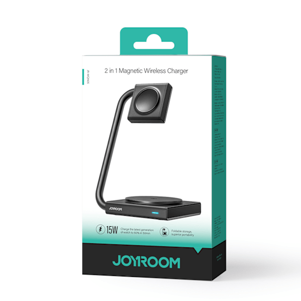Joyroom JR-WQN05 Hopfällbar 2-i-1 Trådlös Laddare - MagSafe/Qi 1