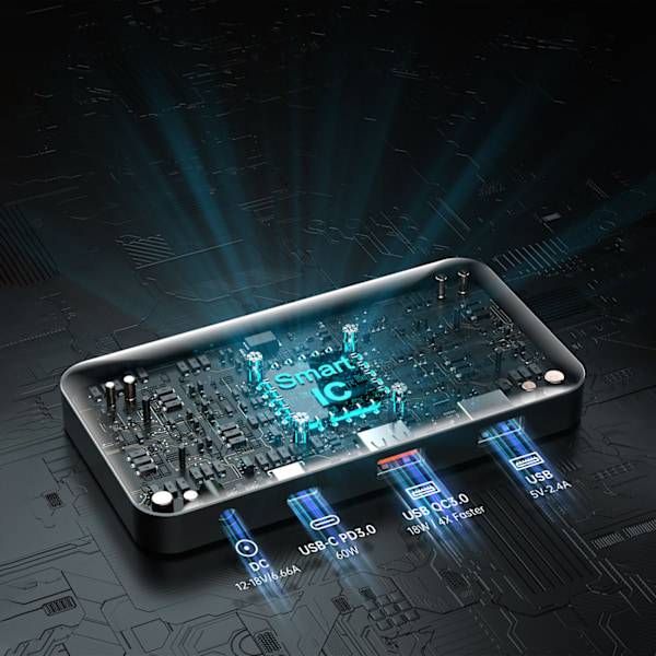 Choetech SC008 Vikbar Solcellsdriven Laddare 120W med DC/USB-C/2