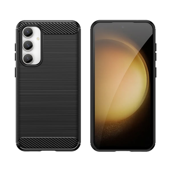 Flexibelt Karbonmönstrat Skal för Samsung Galaxy S23 FE – Svart