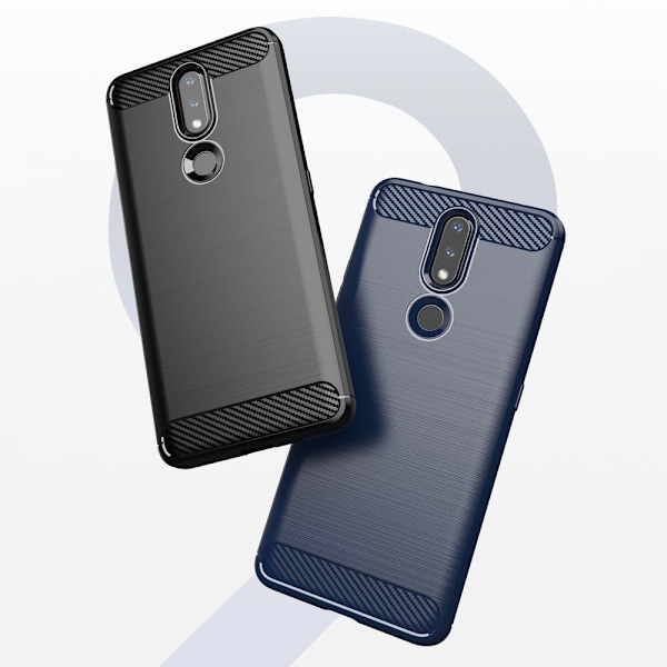 Kolfiber Elastiskt Skyddsfodral för Nokia 2.4 - Svart