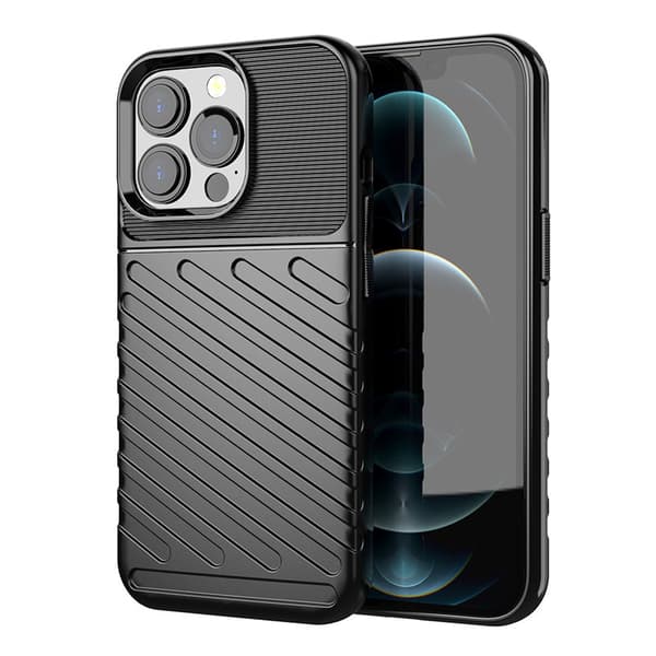 Blixtskal Flexibel Pansarfodral för iPhone 13 Pro Svart